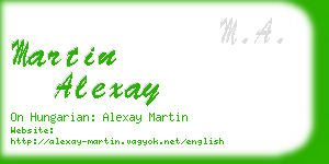 martin alexay business card